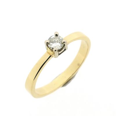 Image 1 of Gold solitaire ring with diamond | 0.18 ct.