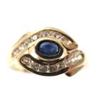 Image 2 of 18 carat gold ring with zirconia and sapphire eye