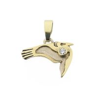 Two-tone gold pendant with diamond; Toucan