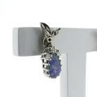 Image 3 of White gold stud earrings with diamonds and triplet opal