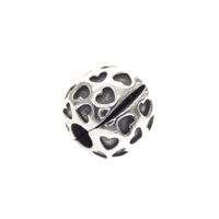 Pandora clip charm; Silver; Full of Hearts