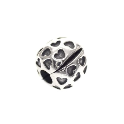 Image 1 of Pandora clip charm; Silver; Full of Hearts