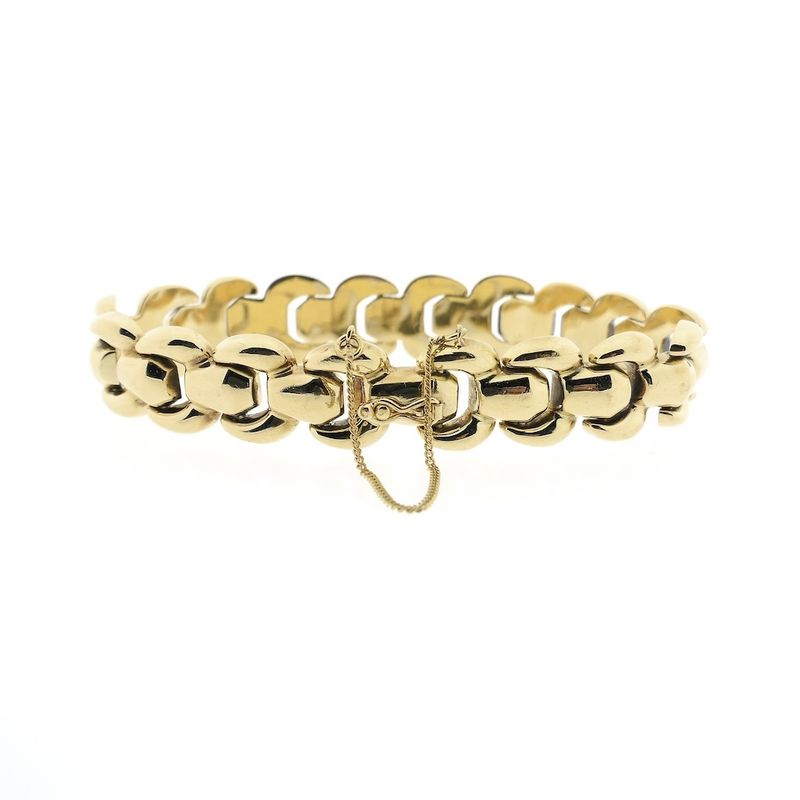Image 6 of Gold Bismarck link bracelet