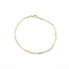 Image 1 of Gold closed Figaro link bracelet | 18.5 cm
