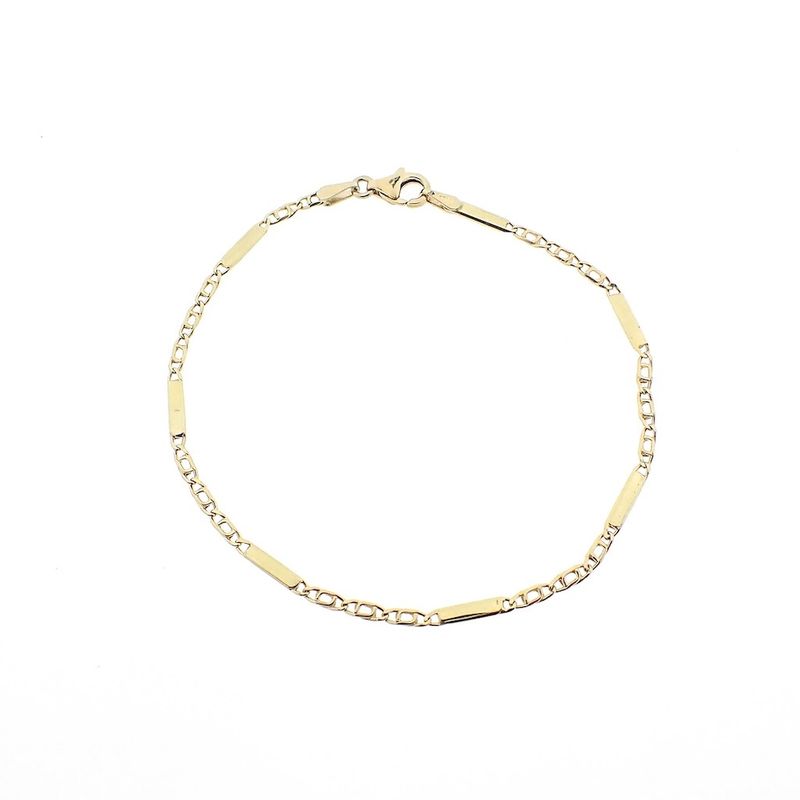 Image 1 of Gold closed Figaro link bracelet | 18.5 cm