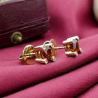 Image 2 of Bron Jewelry gold earrings with citrine and diamonds; 0.04 ct.