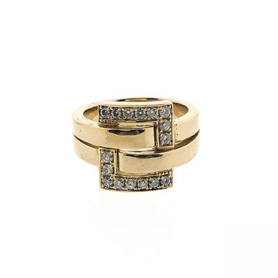 Image 2 of Rose gold ring with diamond buckle; 0.40 ct.