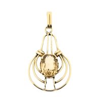 Gold Pendant with Citrine