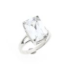 Image 1 of Silver solitaire ring with clear zirconia