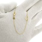 Image 11 of Gold thin anchor link bracelet with heart | 16.5 cm - 18.5 cm