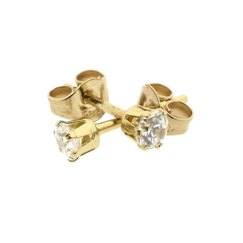 Image 10 of Gold stud earrings with zirconia