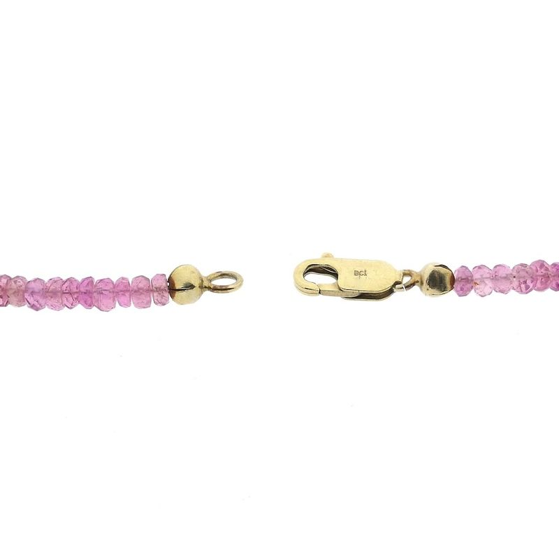 Image 5 of 9K Pink Tourmaline Bead Necklace | 45cm