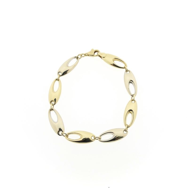 Image 3 of Two-tone gold fantasy link bracelet