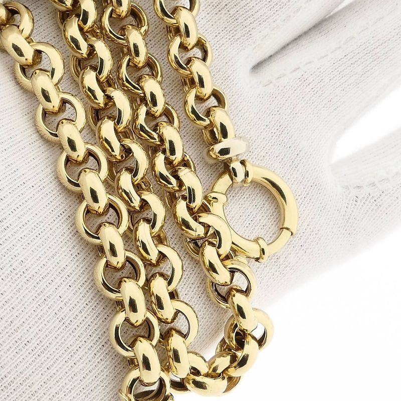 Afbeelding 9 van Gouden jasseronschakel collier | 46 cm