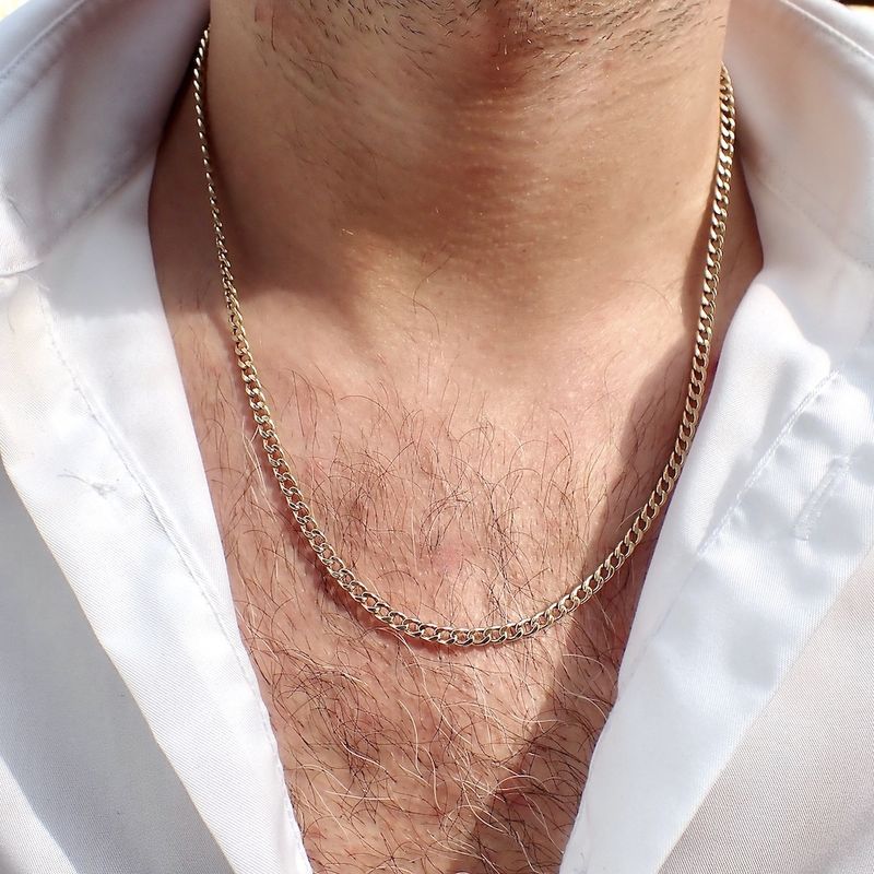 Image 4 of Gold gourmet link necklace | 53 cm