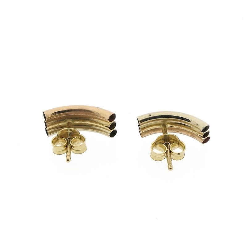 Image 6 of Tricolor gold stud earrings