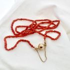 Image 4 of Vintage/antique red coral bead necklace with gold clasp | 81 cm