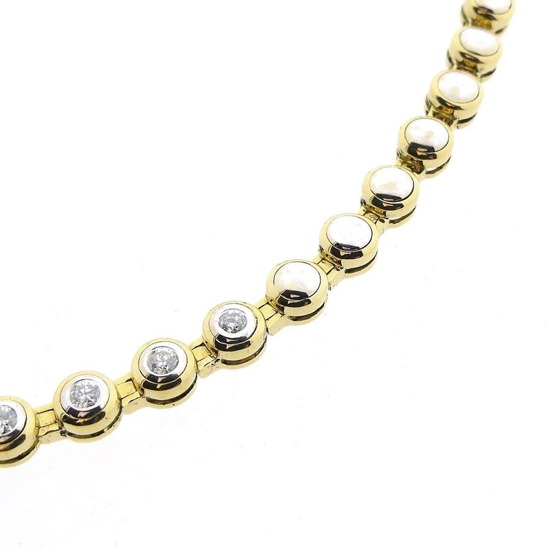 Image 5 of Two-tone gold tennis necklace with diamonds
