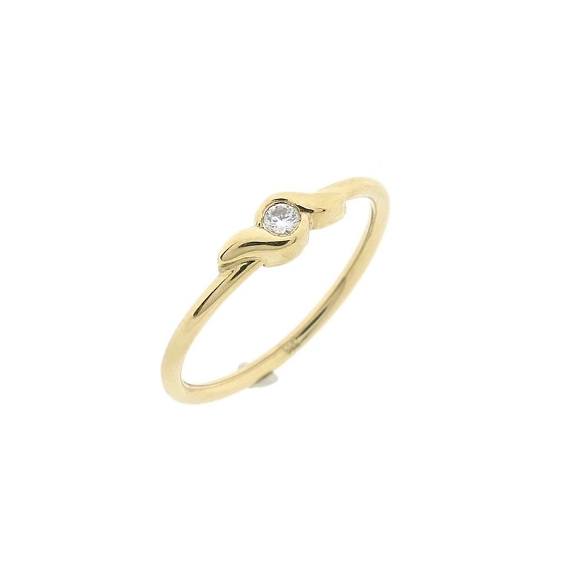 Image 1 of Gold solitaire ring with zirconia