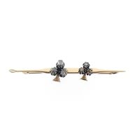 Antique gold brooch with diamonds; approx. 0.40 ct.