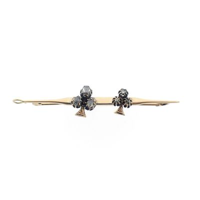 Antique gold brooch with diamonds; approx. 0.40 ct. Image 1 of Antique gold brooch with diamonds; approx. 0.40 ct.