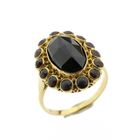 Image 1 of Gold entourage ring with garnet stones | Vintage