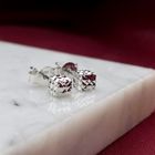 Image 2 of 18 kt white gold faceted square stud earrings