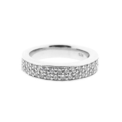 Image 2 of Silver pavé row ring with zirconia