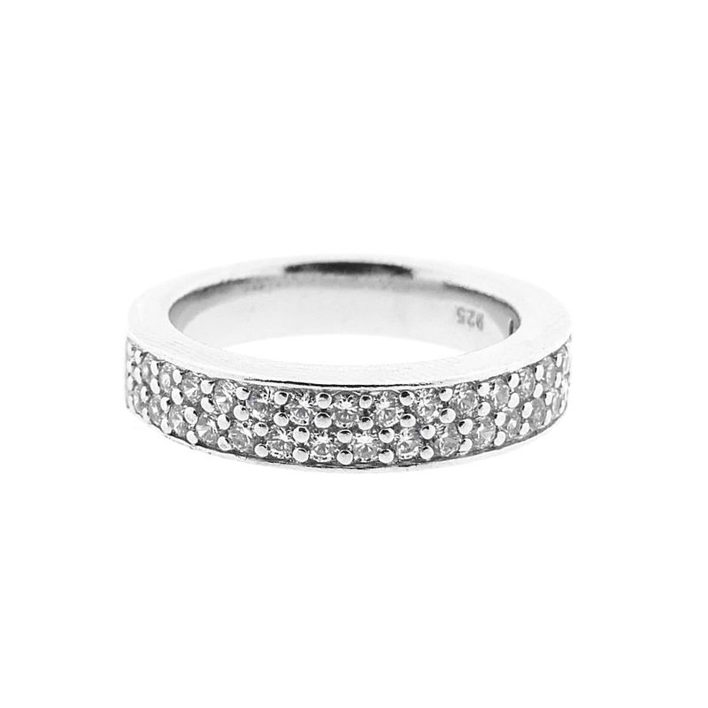 Image 2 of Silver pavé row ring with zirconia