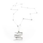 Afbeelding 5 van Zilveren staafjes schakelketting met vaste hanger | 72 cm 