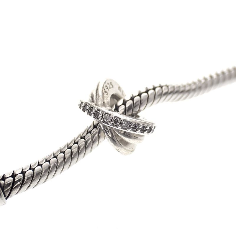 Image 2 of Pandora spacer; Silver; Cross Over