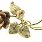 Image 4 of Vintage two-tone gold brooch of a rose