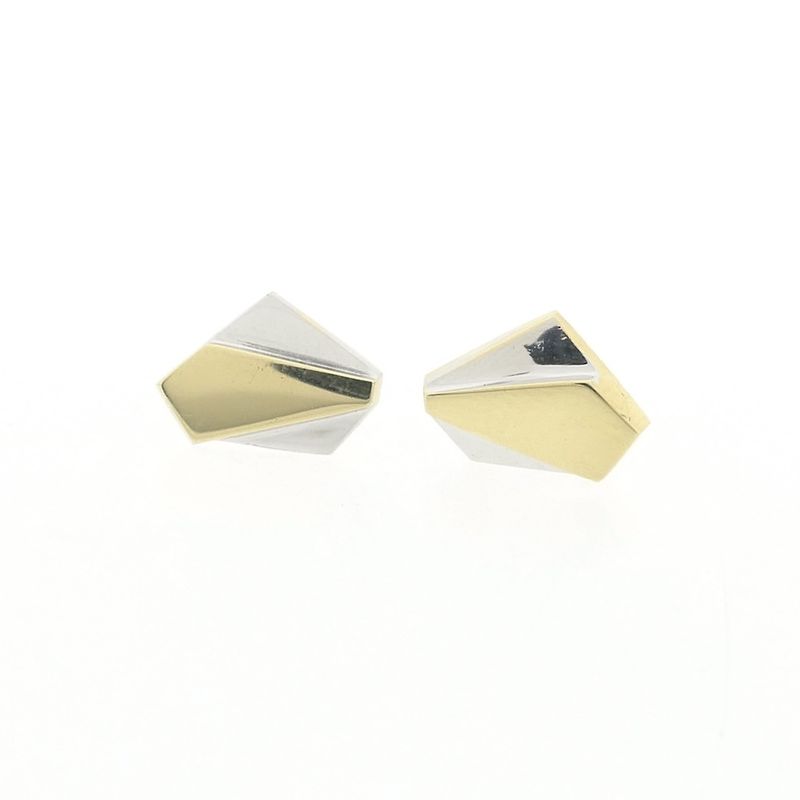 Image 10 of Two-tone gold stud earrings