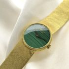 Image 12 of Chopard Genève Cocktail Watch 4010 1; Vintage 18k. gouden horloge met malachiet wijzerplaat