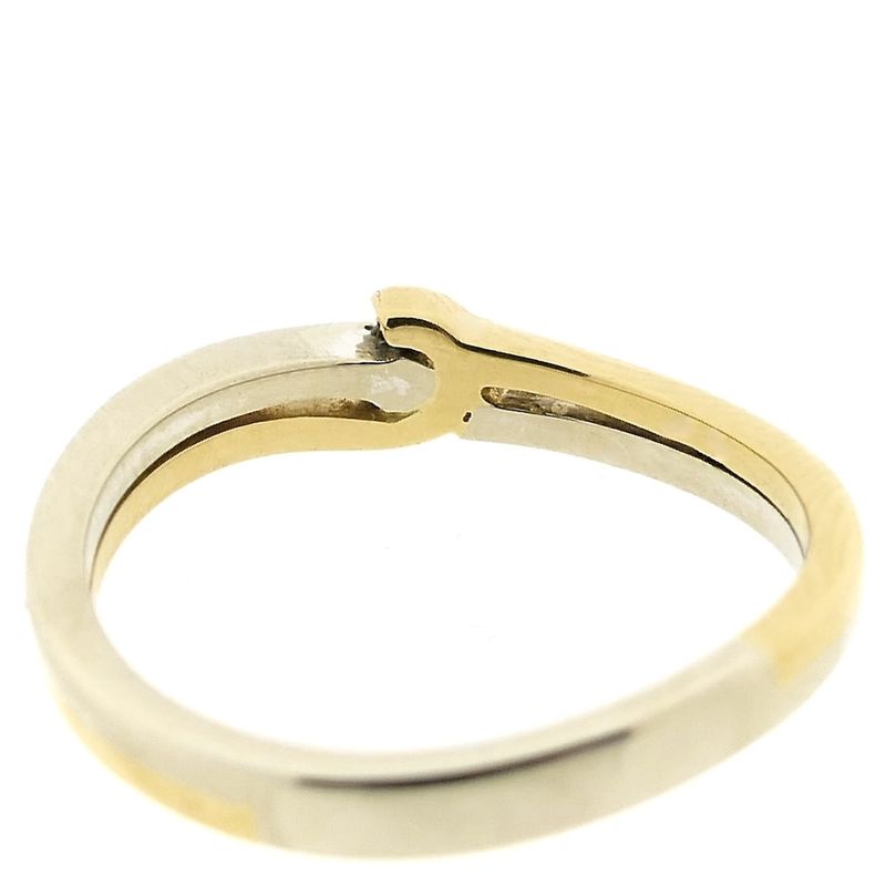 Image 7 of Two-tone gold solitaire ring with diamond; 0.025 ct.