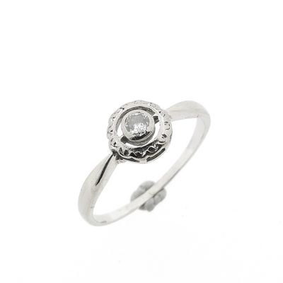 Image 1 of Vintage white gold solitaire ring with diamond | 0.07 ct.