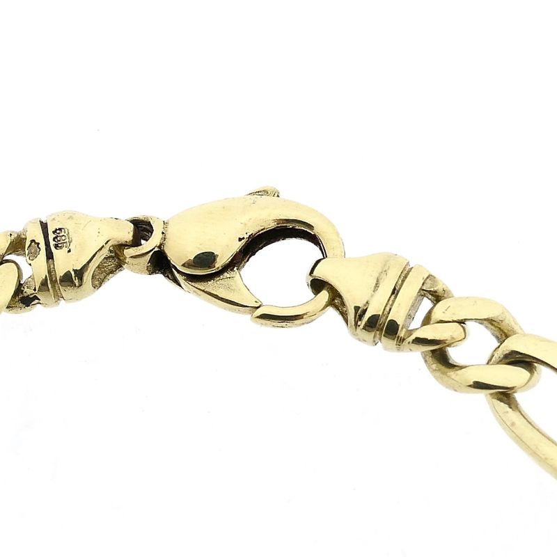 Afbeelding 4 van Gouden Figaro schakelarmband | 22,5 cm