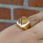 Image 10 of Tricolor gold signet ring; Carnation