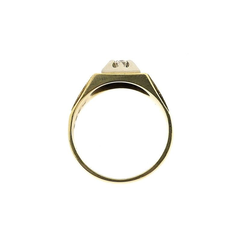 Image 11 of Two-tone gold solitaire ring with diamond | 0.36 ct.