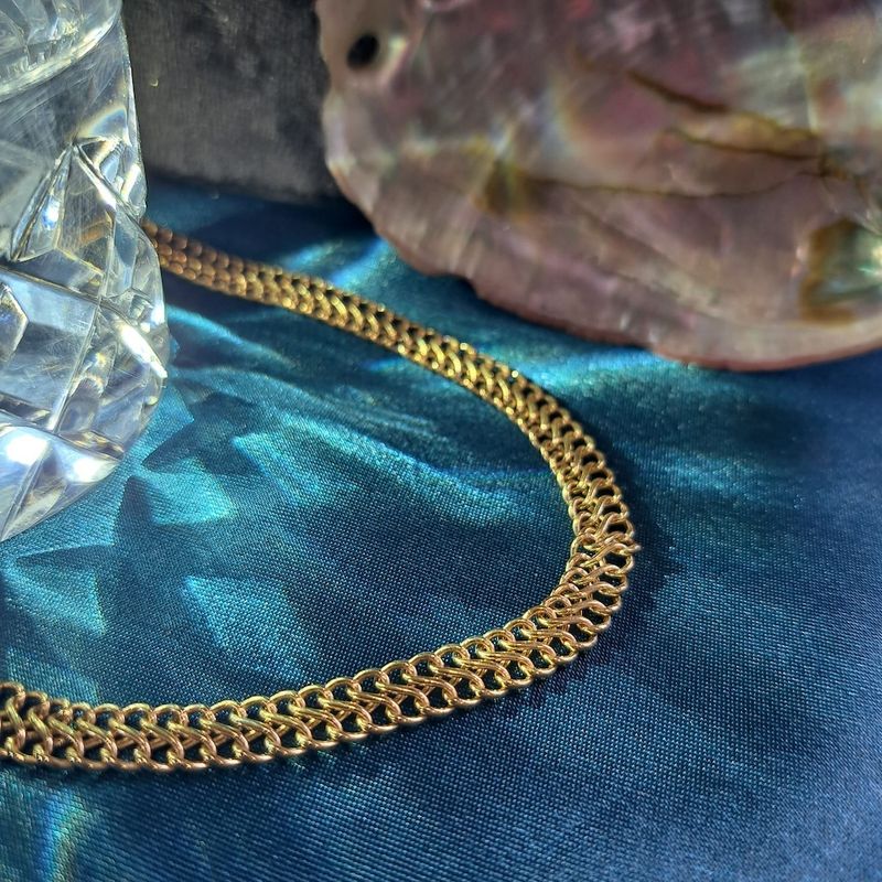 Image 2 of Gold French gourmet link chain | 44.5 cm