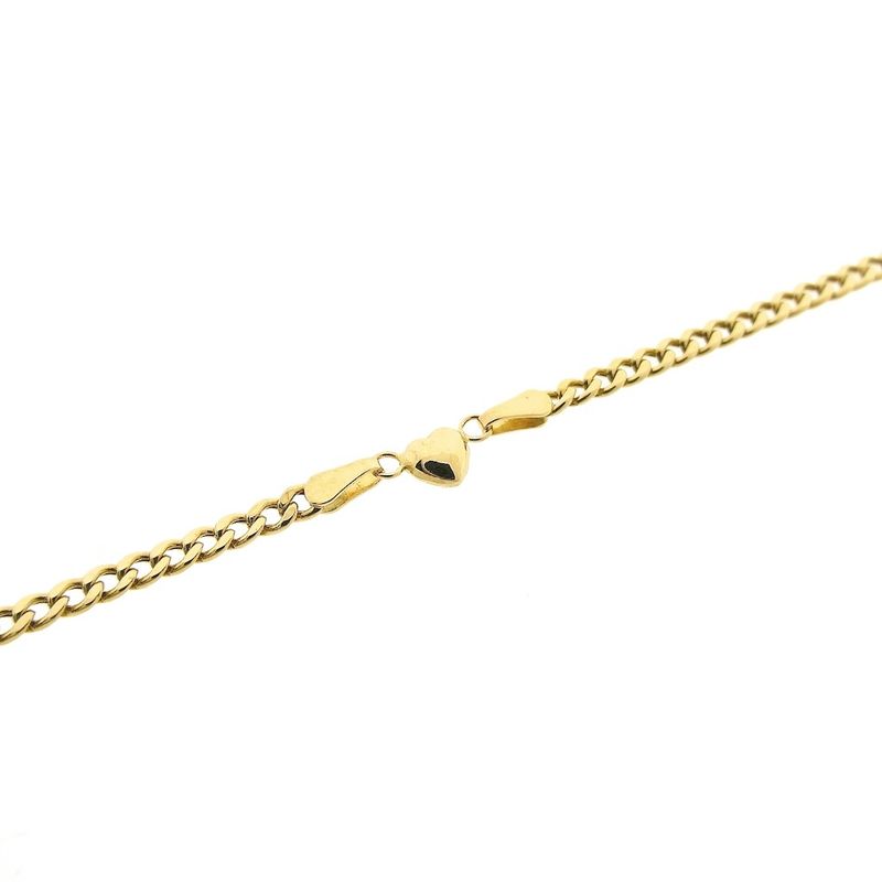 Image 9 of Gold gourmet link bracelet with a heart | 18.5 cm