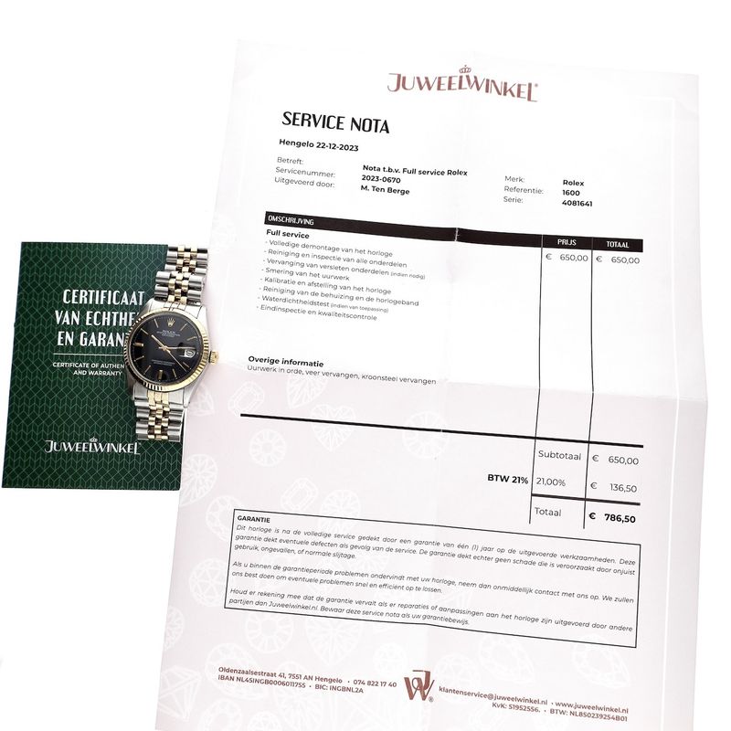 Image 17 of Rolex Datejust 36mm 'Sigma Dial' Ref. 1600; Vintage automatic watch