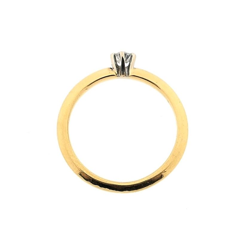 Image 5 of Gold solitaire ring with diamond; 0.15 ct.
