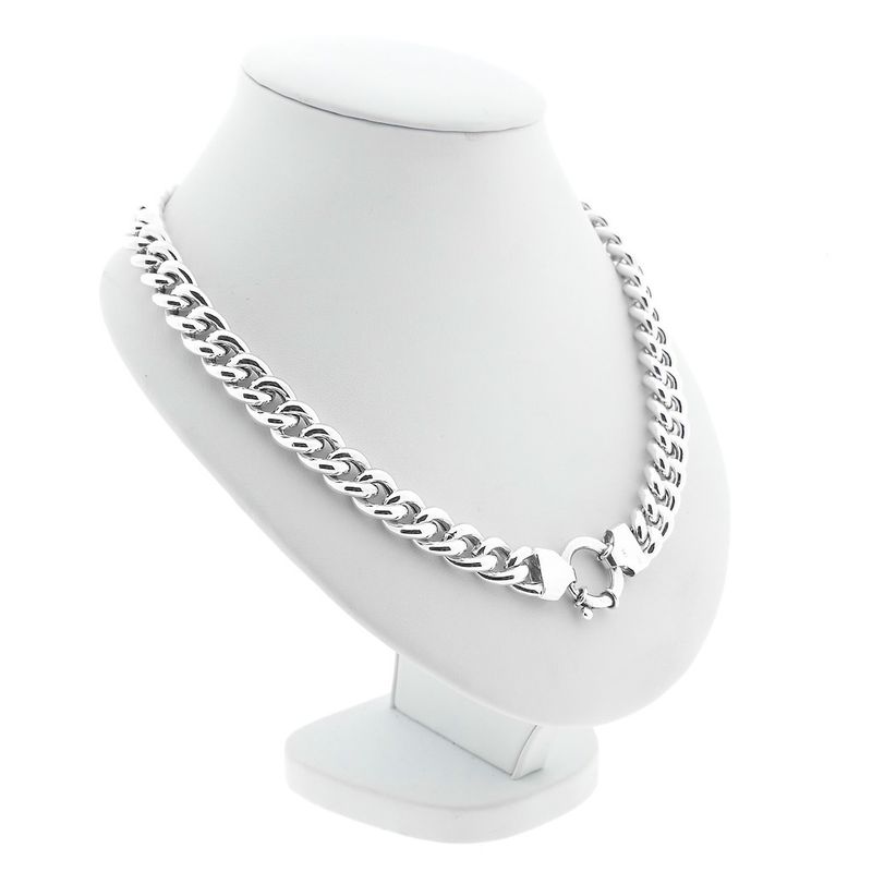 Image 3 of Silver gourmet link necklace | 43 cm