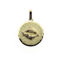 18 carat gold zodiac sign pendant; Pisces