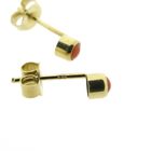 Image 4 of Vintage gold stud earrings with red coral