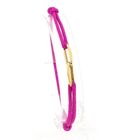 Image 3 of Forever Knots® Handmade Magenta Satin Bracelet with Gold Link
