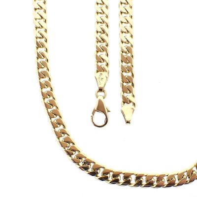 Image 1 of Gold flat gourmet link chain; Karakaş | 54 cm