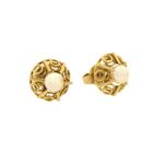 Image 4 of Gold stud earrings with pearl