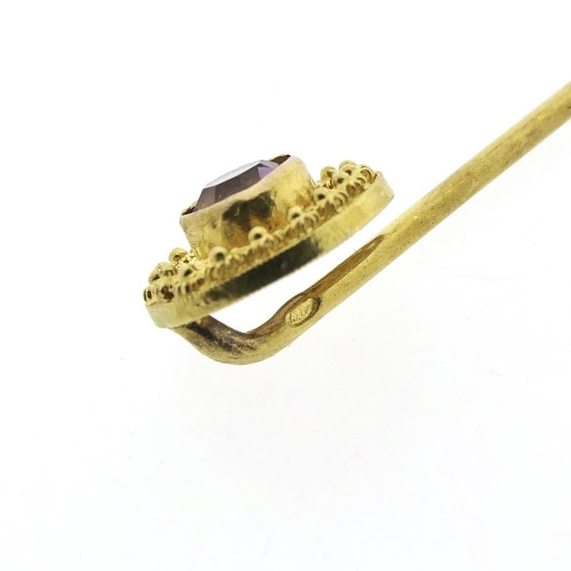 Image 3 of Gold lapel pin with zirconia